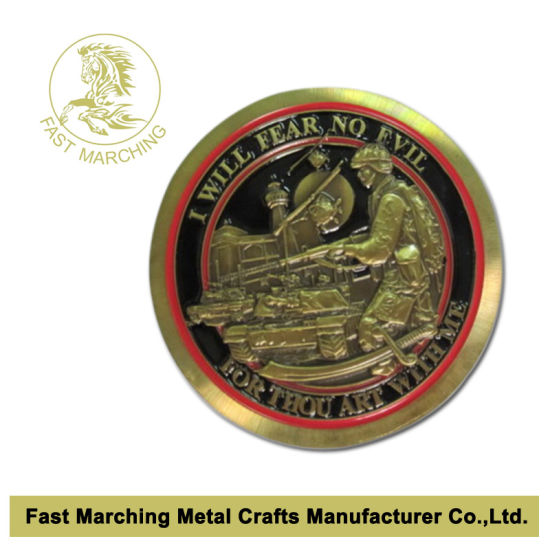 Custom Souvenir Military Challenge Coins with Flat Curved Edges