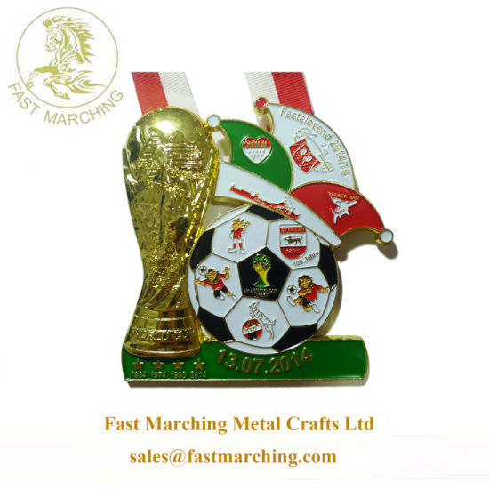 Custom Kids Sports Medallions Ribbons Dragon Logo China Cups Medal