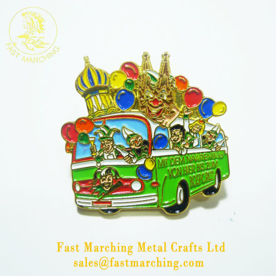 Custom Wholesale Promotion Tin Button Material Enamel Team Pin Badge