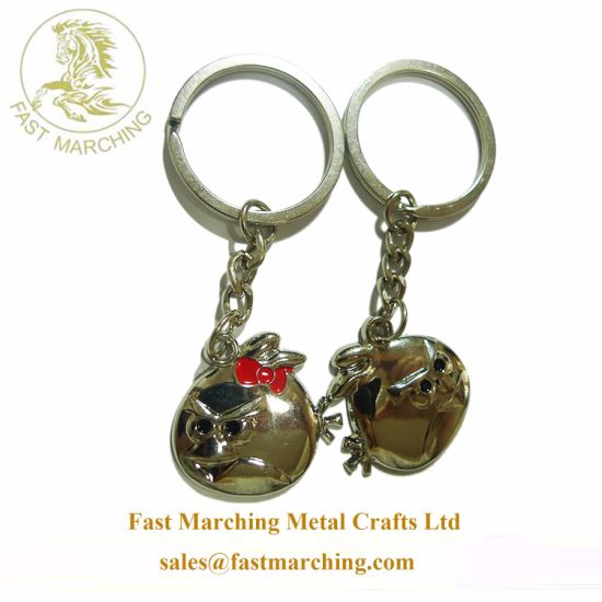 Wholesale Custom Good Quality Security Keychain Engraved Couple Store Chains