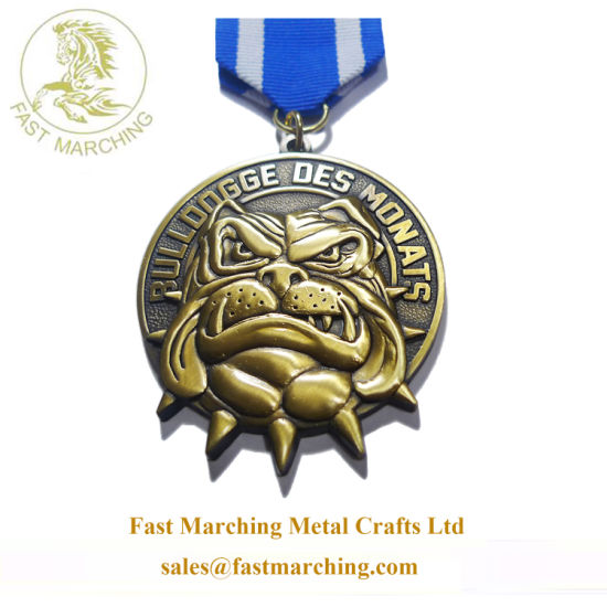 Custom OEM 3D Finisher Silver Souvenir Medallion Metal Dog Medals
