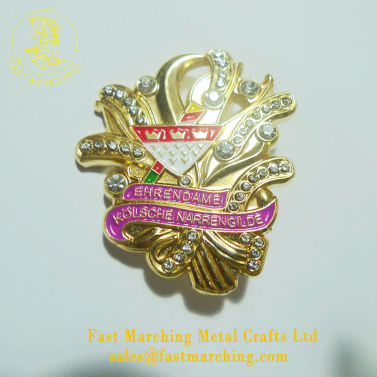 Custom Name Badge Magnet Gold Magnet Metal Flower Lapel Pin