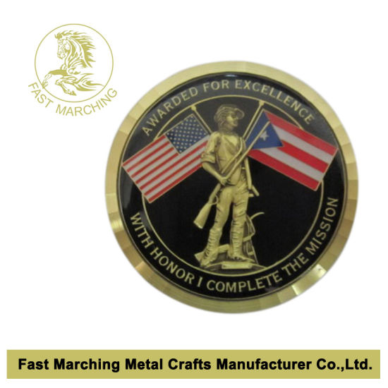 Both Sides Souvenir Challenge Military Coin with Diamond Edge Factory