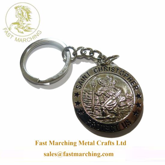 Customized Personalized Gifts Ring Stainless Steel 3D Keychain with Logo