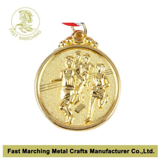 Gold Medal with Rotating Part Running Marathon Trophy Medallion Supplier