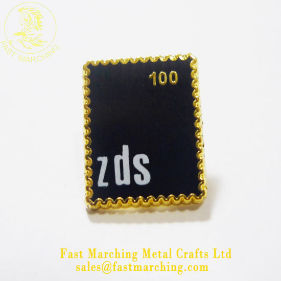 Custom Good Quality Square Printed Letter Lapel Pin Metal ID Badges