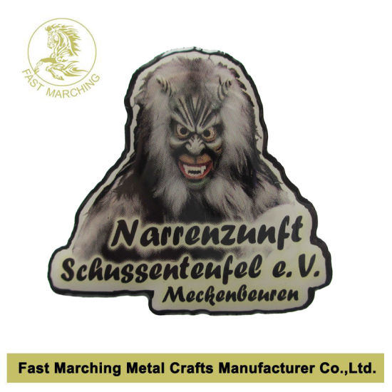 Hot Sale Printed Long Needle Embossing Rolling Lapel Pin Badges