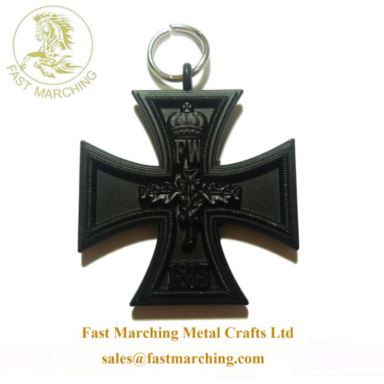 Custom Keychain Medals Iron Cross Metal Die Cast Medallions for Sports