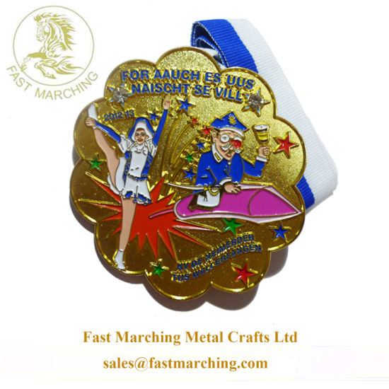 Customized Ribbons Finisher Enamel Emblems Dance Medals for Sports