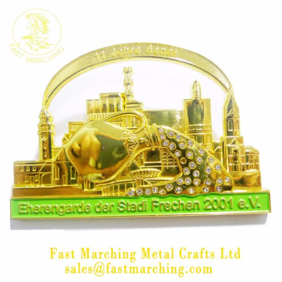 Customised Gold Making Magnetic Materials 3D Metal Made Badges