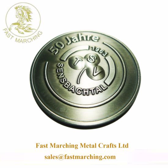 Cheap Custom Tinplate Logo Die Casting Commemorative Silver Coin Replica