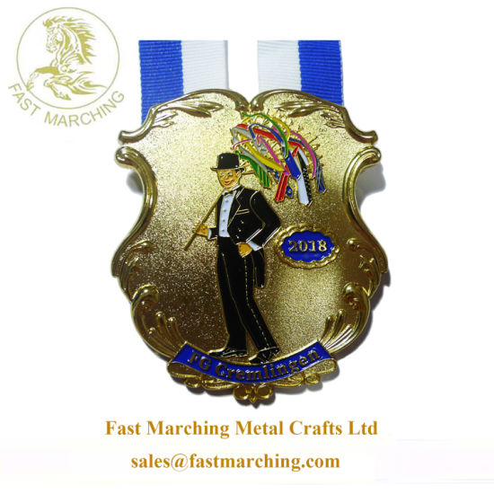 Custom Good Quality Iron Enamel Ribbon Drape Ribbon Medal