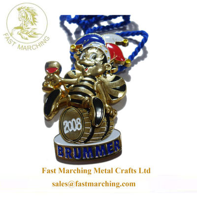 Custom Good Quality Fabric Ribbon Trophy Cup Metal Medal Maker