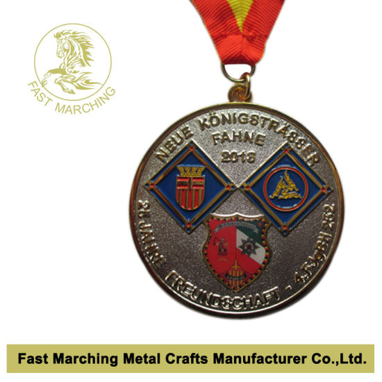 Custom Gold Medal with Ribbon for Sport, Medallion for Carnival