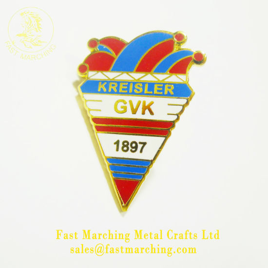 Factory Price Custom Good Quality Adhesive Gold Medal Metal Cap Badge