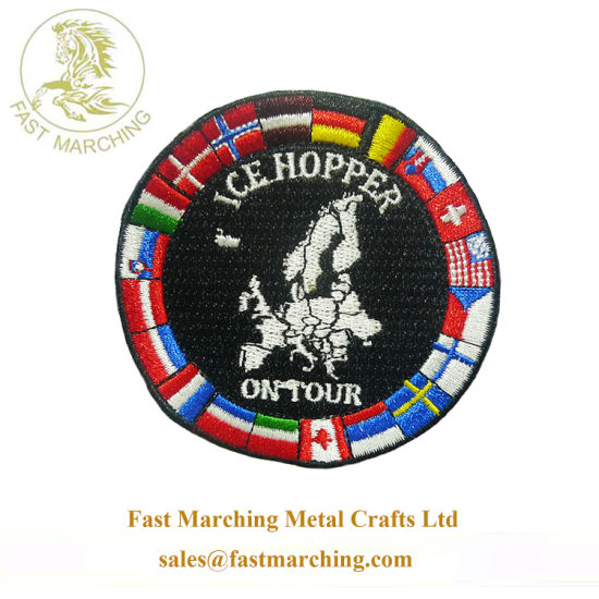 Custom Factory Price Europe United Nations Badges Embroidered Hat Patches
