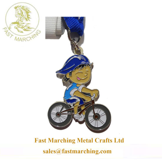 Custom Factory Sale Medallion Kids Metal Lapel Pin Cycle Medal