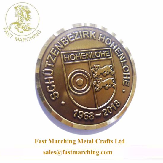 Factory Price Custom Copper Die Casting Glitter Commemorative Coin Antique