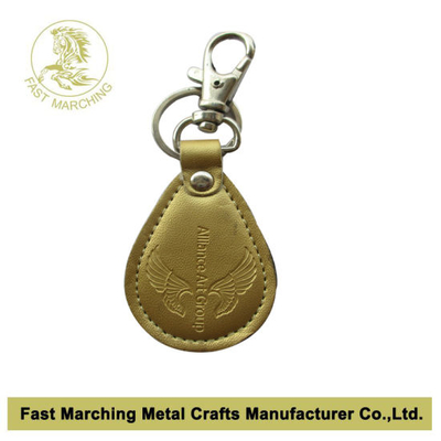 Leather Key Ring with Embossed Logo